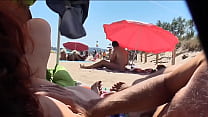 LLEEMEE (7) -Fun in the nudist beach in front of a man who din't notice at all!-